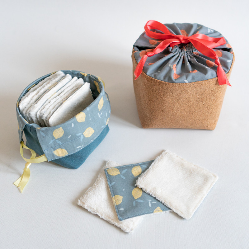 Tuto couture et patron PDF de panière refermable et lingettes lavables