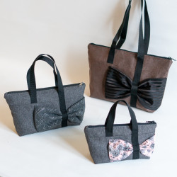 Tuto couture DIY et patron PDF de sac cabas avec nœud Groseille