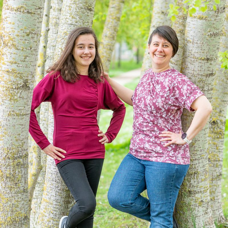 Patron PDF débutant T-shirt Litchi, manches chauve-souris, du 34 au 56