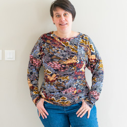 Patron PDF débutant T-shirt Litchi, manches chauve-souris, du 34 au 56