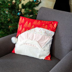 Tuto couture facile et patron PDF d'une housse de coussin Père Noël