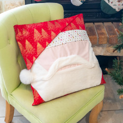 Tuto couture facile et patron PDF d'une housse de coussin Père Noël