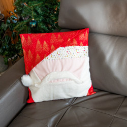 Tuto couture facile et patron PDF d'une housse de coussin Père Noël