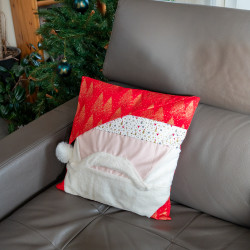 Tuto couture facile et patron PDF d'une housse de coussin Père Noël