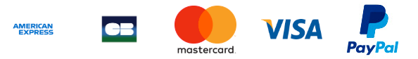 American Express, CB, Mastercard, Visa, Paypal